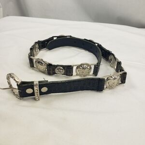 Designer Inspired Women's Belt With Rhinestones and Silver Hardware